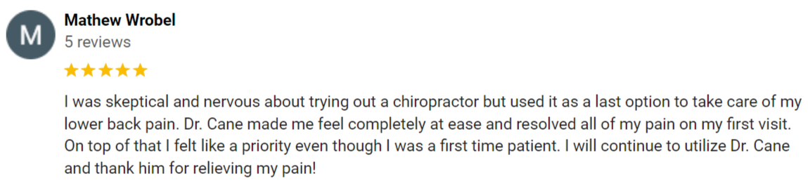 Chiropractic St. Marys GA Mathew Testimonial